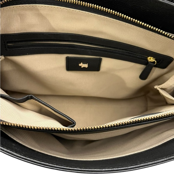 Radley London Liverpool Street Medium Satchel Bag Black Leather Tote Preppy EUC - Picture 8 of 16